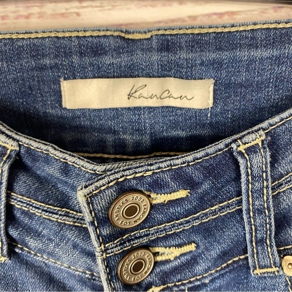 KANCAN distressed double‎ button stretch ripped casual size 3 skinny jeans - Picture 4 of 7
